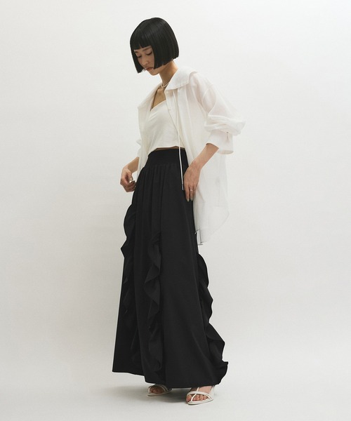 アダムエロペ　フリルスカート　ブラック　新品 ADAM ET ROPE' スカート フリルスカート : ZOZOTOWN Yahoo!店