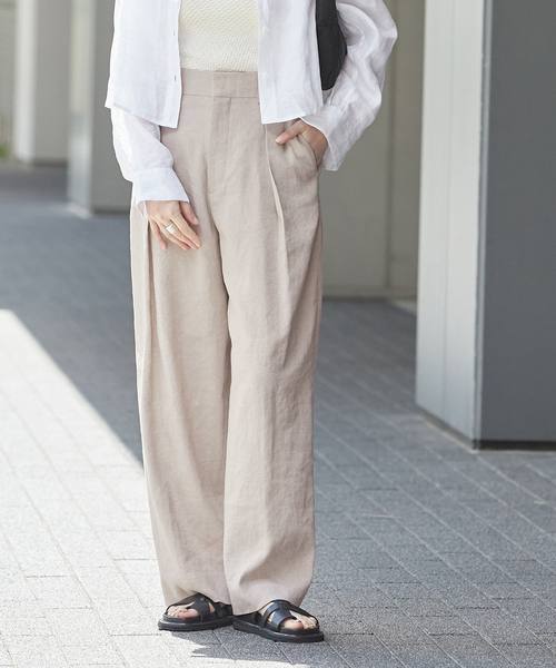 journal standard L'essage パンツ 「追加」LINENワイドタック
