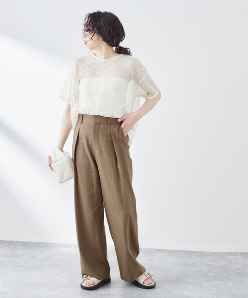 JOURNAL STANDARD L'ESSAGEリヨセル ベージュパンツ 36 LIナチュラルタンブラーパンツ（その他パンツ）｜JOURNAL