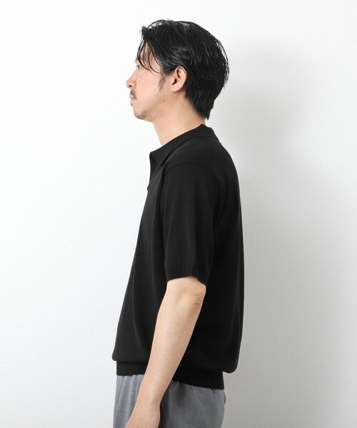 新品25SS MANOF マノフ　ニットポロトップス　グレー　半袖　スキッパー セール】KNIT POLO TOPS（ニット/セーター）｜MANOF（マノフ）の