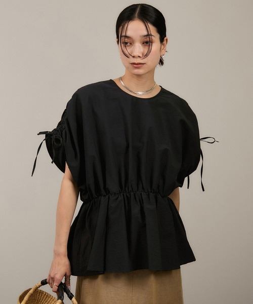 SALON adam et rope' ブラウス シャツ 「WEB限定」シャーリング