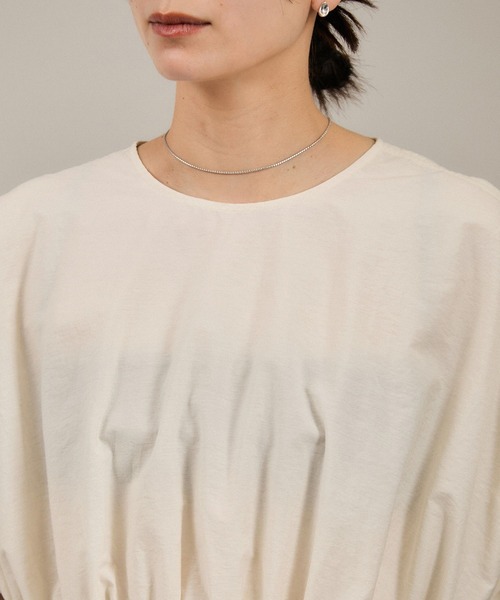 SALON adam et ropé シャーリングスリーブブラウス/24SS サロンアダムエロペ 24SS 【WEB限定】完売 シャーリングスリーブ