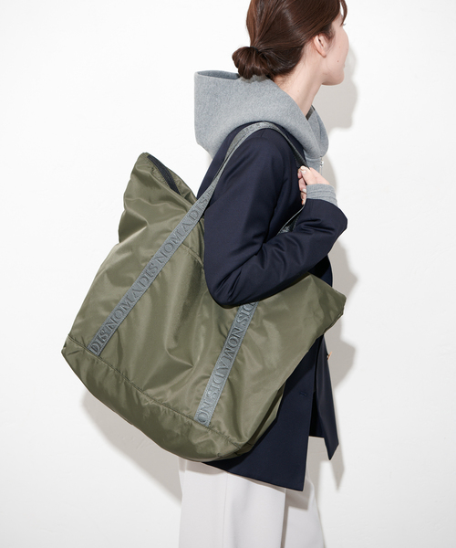 NOMADIS トートバッグ　オリーブグリーン(カーキ) ×ベージュ NOMADIS 】トートバッグオリーブグリーン