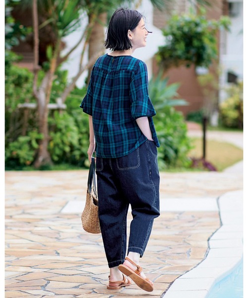 トップス sunny Sunny clouds（サニークラウズ） ブラックウォッチなダブルガーゼ