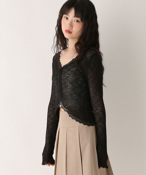 【新品未使用タグ付き】Heather シアーレースカーディガン Heather カーディガン シアーレースカーディガン 573229