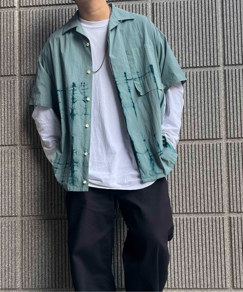 シャツ Hand-dyed open collar SH メンズ レディースの画像