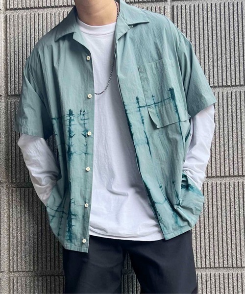 シャツ Hand-dyed open collar SH メンズ レディースの画像