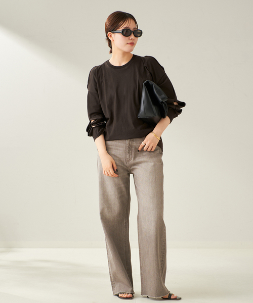 Baserange トップス Pama Long Sleeve Tee in Assortment | Fine organic cotton rib