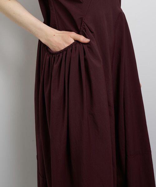 LANVIN en Bleu ワンピース ナイロンタスランギャザーワンピース