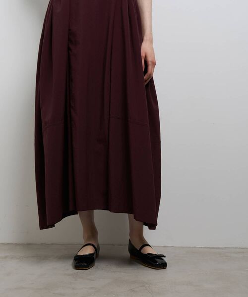 LANVIN en Bleu ワンピース ナイロンタスランギャザーワンピース
