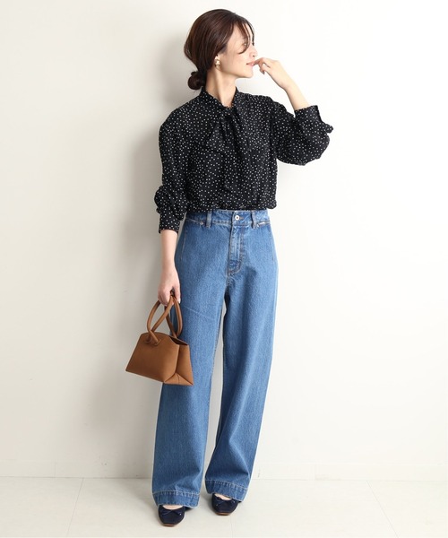 「SLOBE IENA」 加工デニムパンツ 38 ブルー レディース