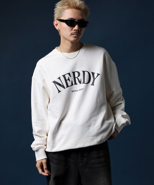 NERDY トレーナー スウェット セリフアーチロゴスウェットシャツ