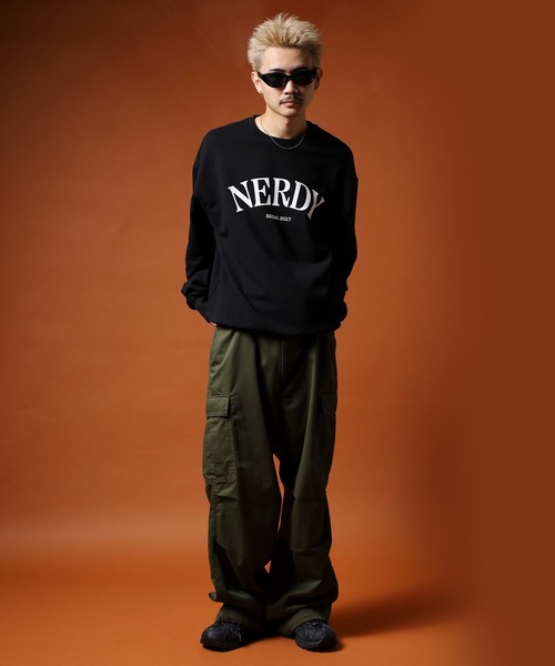 NERDY トレーナー スウェット セリフアーチロゴスウェットシャツ
