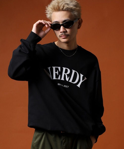 NERDY トレーナー スウェット セリフアーチロゴスウェットシャツ