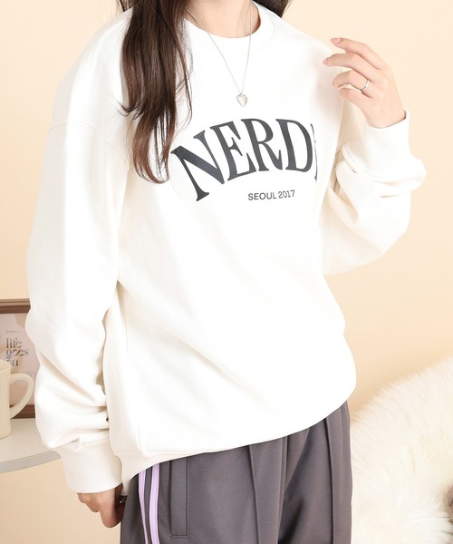 今大人気！NERDY トレーナー　Sサイズ NERDY トレーナー スウェット セリフアーチロゴスウェットシャツ