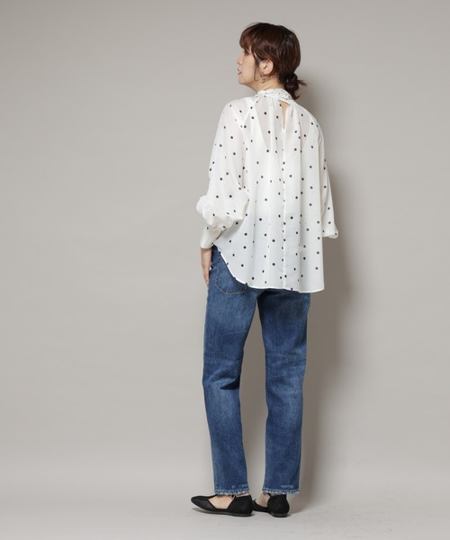 NANO universe（ナノ・ユニバース） ブラウス シャツ ランダムドット
