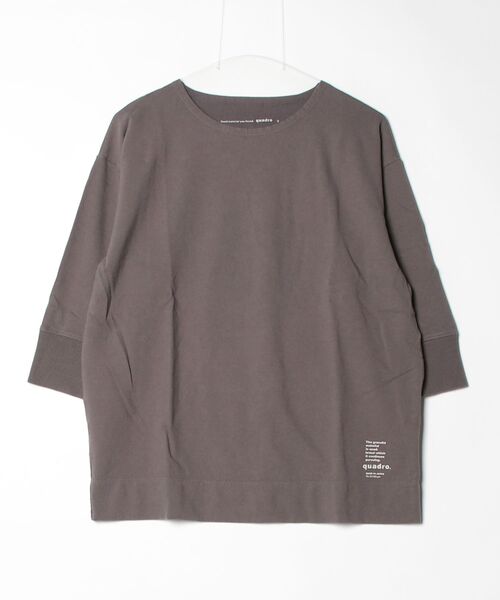 quadro tシャツ スーパーインレイ7分袖ボートネックプルオーバー