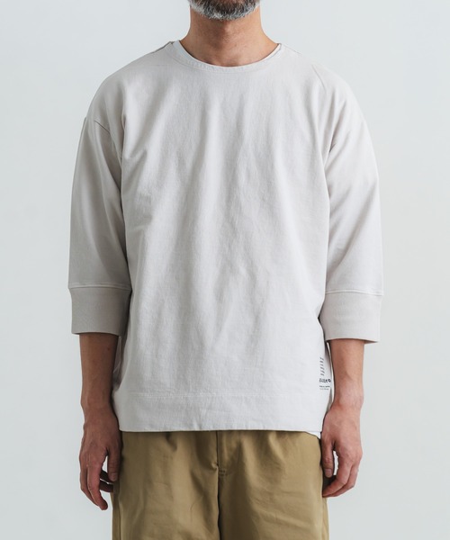 quadro tシャツ スーパーインレイ7分袖ボートネックプルオーバー