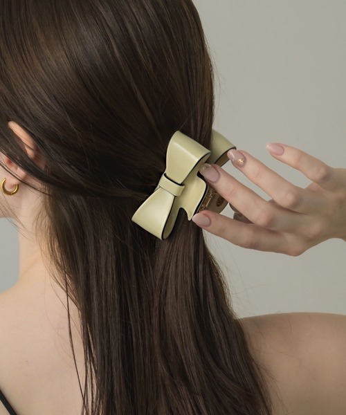 ヘアアクセサリー herlipto Chain Ribbon Hair Clip Bicolor Heart Hair Clip