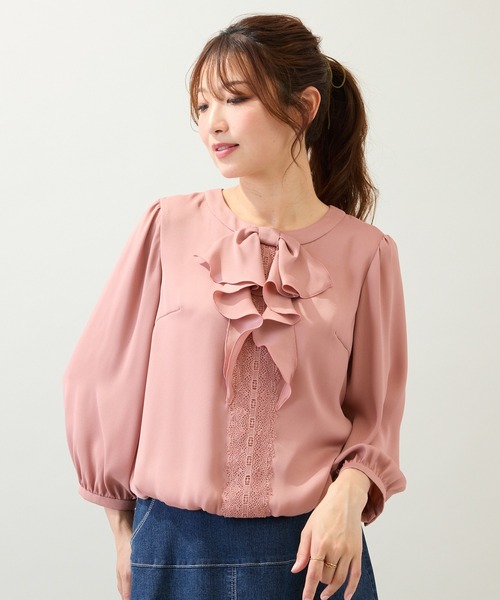 Rose Tiara（ローズティアラ） ブラウス シャツ 「手洗いOK」リボン