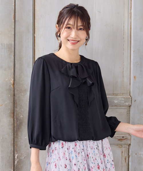 Rose Tiara（ローズティアラ） ブラウス シャツ 「手洗いOK」リボン