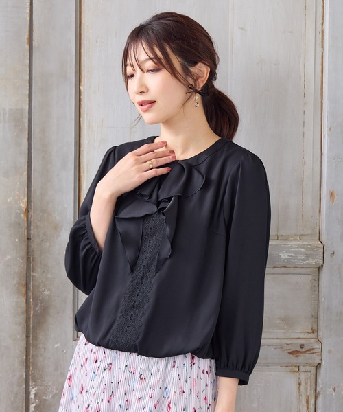 Rose Tiara（ローズティアラ） ブラウス シャツ 「手洗いOK」リボン
