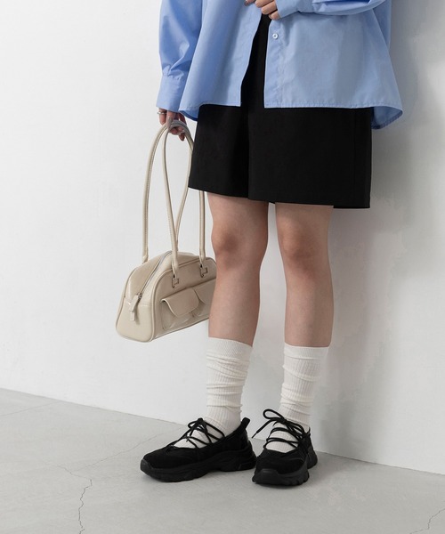 menue（メヌエ） スニーカー レースアップ 厚底 バレエスニーカー