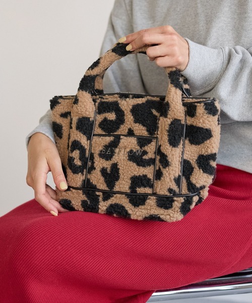 BAYFLOW（ベイフロー） トートバッグ レオパードボアロゴトートS