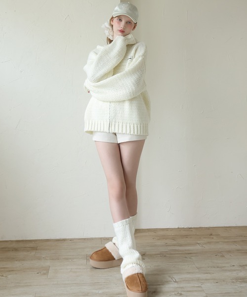 Seemi.by NICE CLAUP ニット セーター 「Seemi.」ZIPニットパーカー