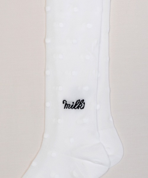 MILK（ミルク） 靴下 ドット ニーハイソックス レディース : ZOZOTOWN