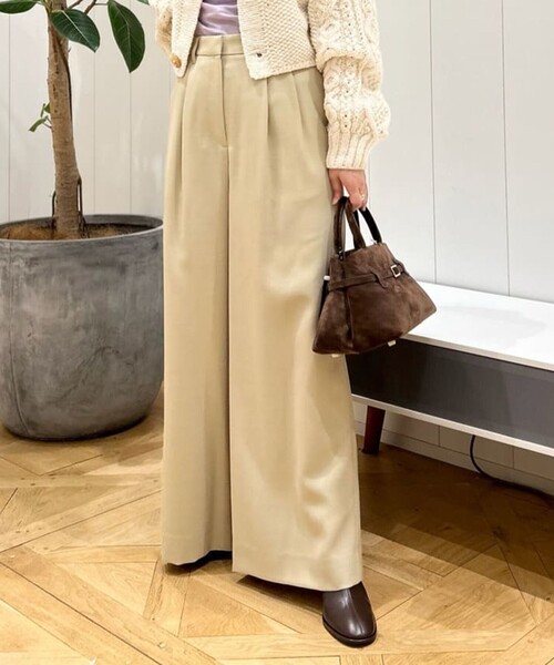 Ballsey（ボールジィ） パンツ ライトカルゼ タックワイドパンツ