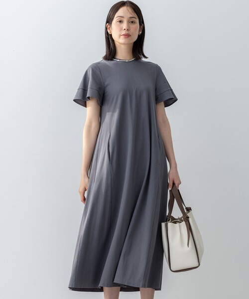 「組曲」 半袖ワンピース 7 ネイビー レディース_画像2