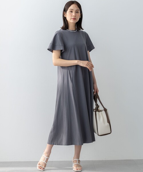 「組曲」 半袖ワンピース 7 ネイビー レディース_画像4