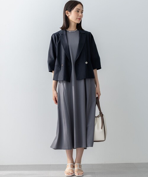 「組曲」 半袖ワンピース 7 ネイビー レディース_画像7