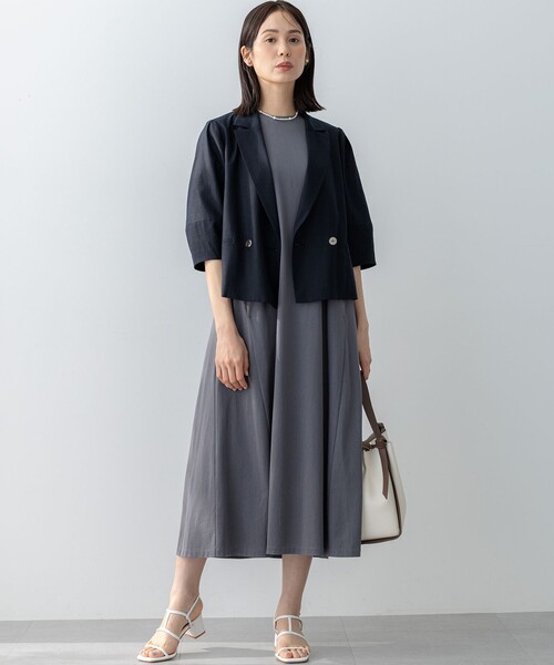 「組曲」 半袖ワンピース 7 ネイビー レディース_画像8