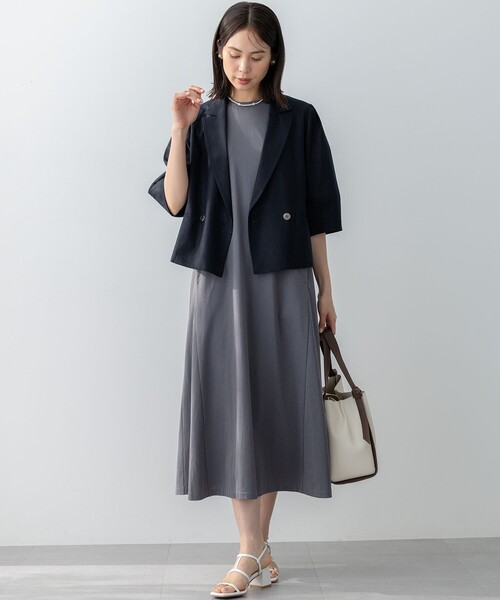 「組曲」 半袖ワンピース 7 ネイビー レディース_画像9