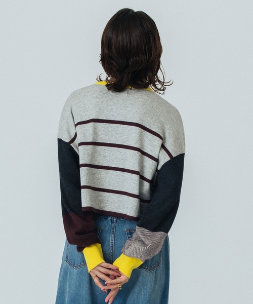 ROSE BUD（ローズバッド） カーディガン (CREOLME)MULTI STRIPE KNIT