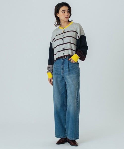 ROSE BUD（ローズバッド） カーディガン (CREOLME)MULTI STRIPE KNIT