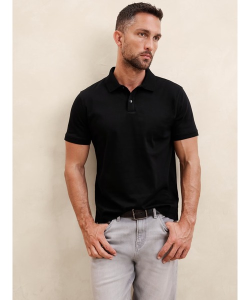 「BANANA REPUBLIC FACTORY STORE」 半袖ポロシャツ X-LARGE ブラック メンズ_画像9