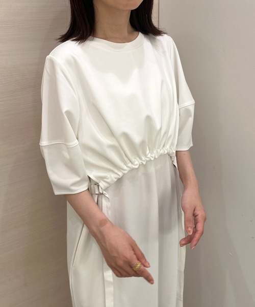 「RANAN」 半袖ワンピース M アイボリー レディース_画像2