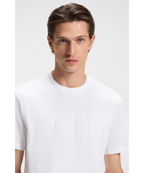 BOSS（HUGO BOSS） tシャツ コットンジャージー Tシャツ ロゴアート
