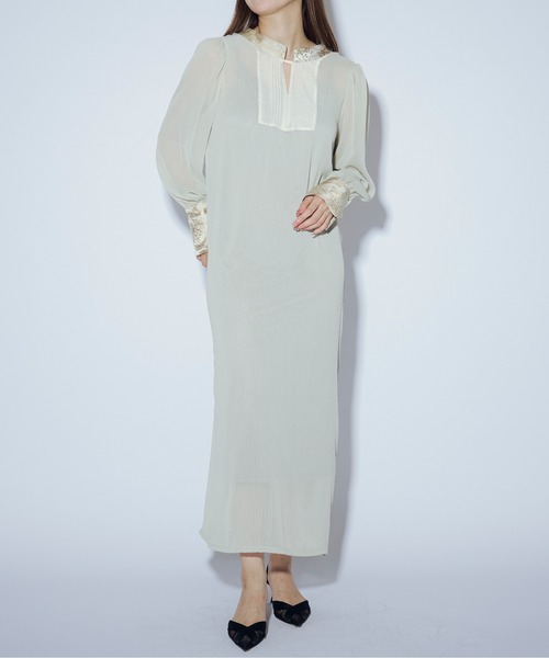 「Ezick」 長袖ワンピース FREE ブラック レディース_画像2