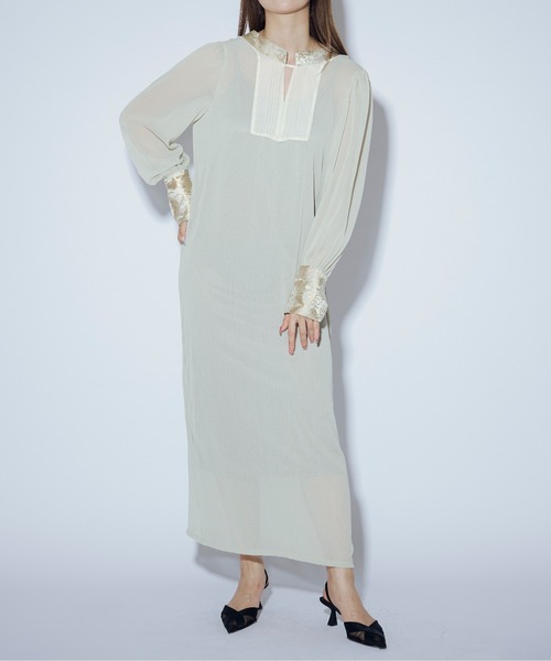 「Ezick」 長袖ワンピース FREE ブラック レディース_画像3