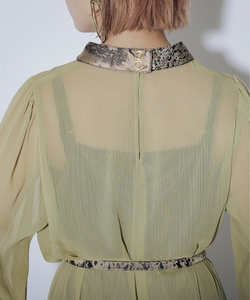 「Ezick」 長袖ワンピース FREE ブラック レディース_画像9