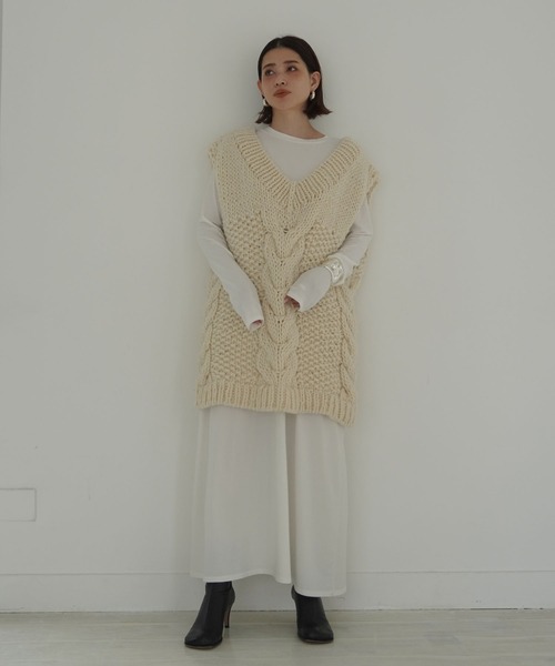 「ETRE TOKYO」 ノースリーブニット FREE オフホワイト レディース_画像7