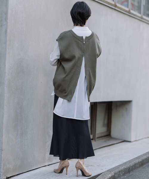 「Munich」 ニットベスト FREE カーキ レディース_画像5