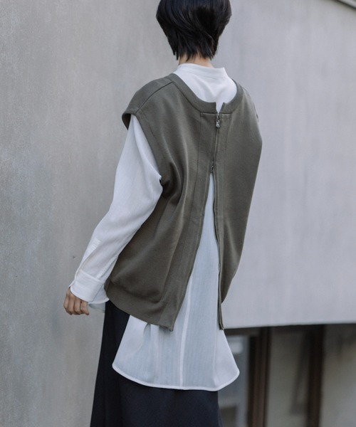 「Munich」 ニットベスト FREE カーキ レディース_画像6