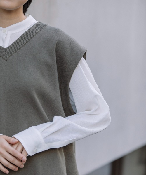 「Munich」 ニットベスト FREE カーキ レディース_画像8