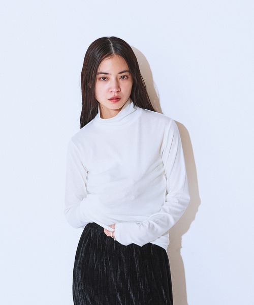 JEANASIS（ジーナシス） tシャツ シルキータッチハイネックLS TEE