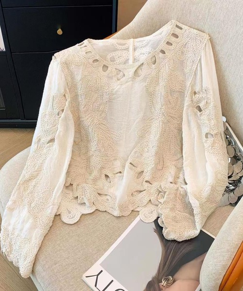 「SPIGA」 「KIDS」長袖ブラウス FREE ホワイト キッズ_画像5